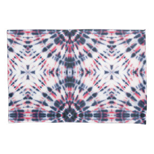 Blue & Red Tie Dye Pattern Pillowcase