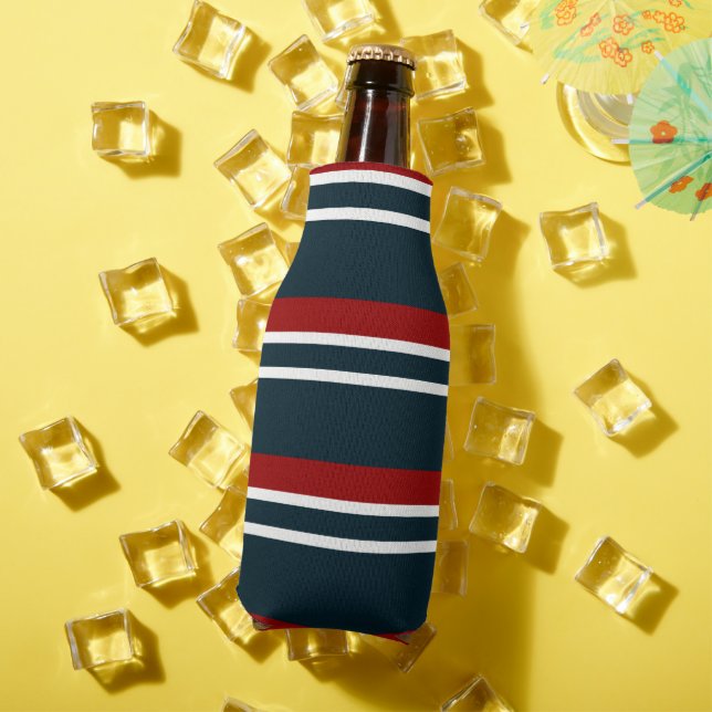Blue Red uniform Stripes Bottle Cooler (In Situ Summer)