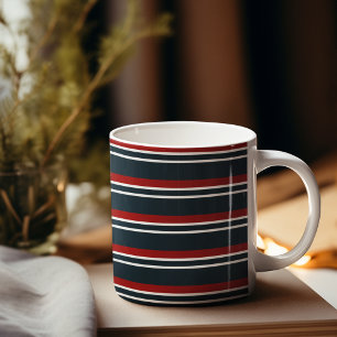 Blue Red uniform Stripes Coffee Mug