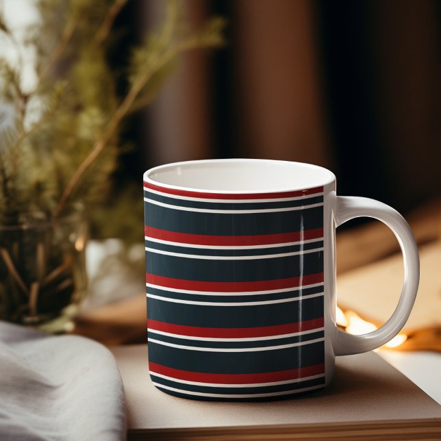 Blue Red uniform Stripes Coffee Mug (mugs and cups)