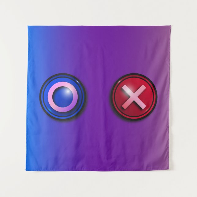 Blue Red Voting Buttons Gradient Tapestry (Front)