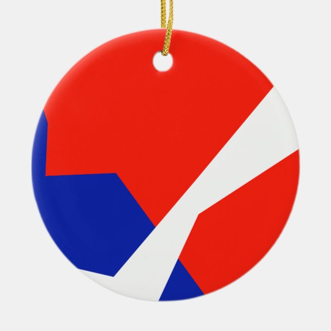 Blue Red White Flag Colours Ceramic Ornament (Front)