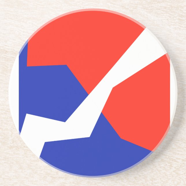 Blue Red White Flag Colours Coaster (Front)