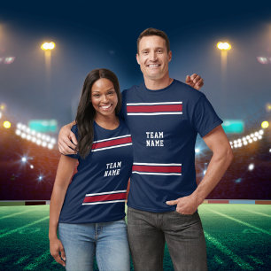 Blue Red White Sports Jersey Team Name Unisex T-Shirt