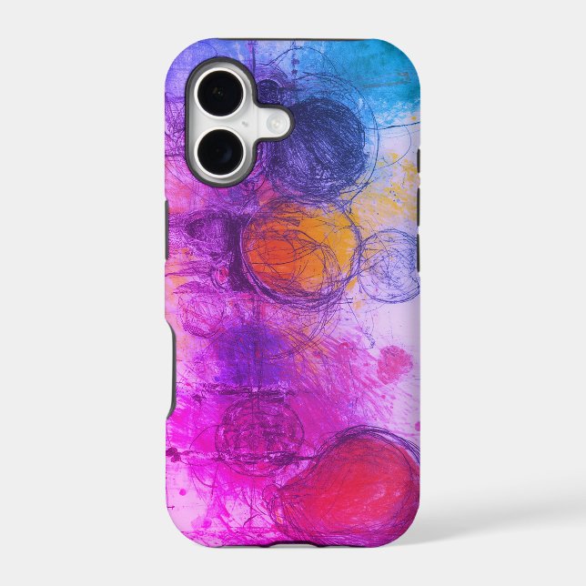 Blue + Red + Yellow Bubbles Of Colour On a Durable (Back)