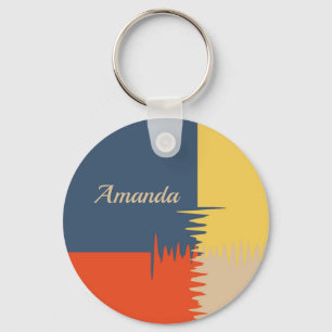 Blue Red Yellow Cream Keychain