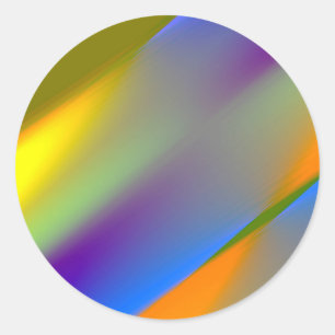 Blue red yellow green abstract pattern orangpurple classic round sticker