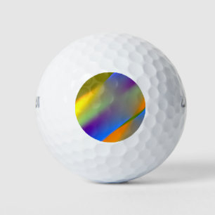 Blue red yellow green abstract pattern orangpurple golf balls