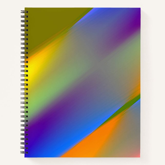 Blue red yellow green abstract pattern orangpurple notebook (Front)