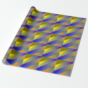 Blue red yellow green abstract pattern orangpurple wrapping paper
