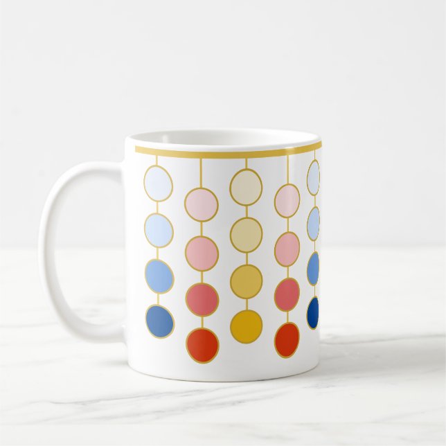 Blue Red Yellow Hanging Circles Coffee Mug (Left)