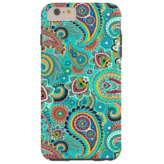 Blue Red Yellow Paisley Case-Mate iPhone Case (Back)