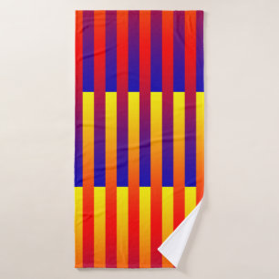 Blue Red Yellow Stripes Bath Towel