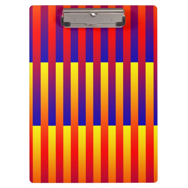 Blue Red Yellow Stripes Clipboard (Front)