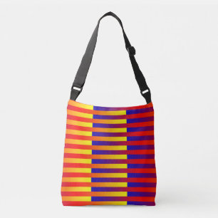Blue Red Yellow Stripes Crossbody Bag
