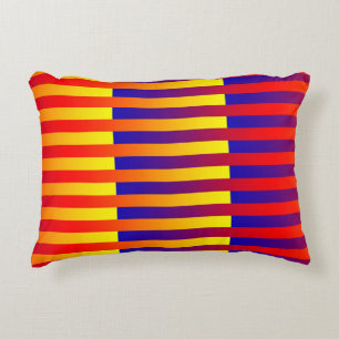 Blue Red Yellow Stripes Decorative Cushion