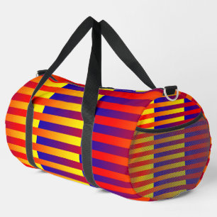 Blue Red Yellow Stripes Duffel Bag