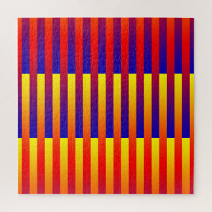Blue Red Yellow Stripes Jigsaw Puzzle