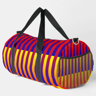 Blue Red Yellow Stripes Large Duffle Bag