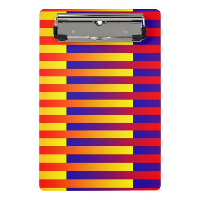 Blue Red Yellow Stripes Mini Clipboard (Front)