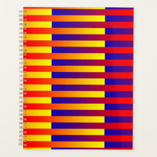 Blue Red Yellow Stripes Planner