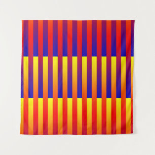 Blue Red Yellow Stripes Tapestry