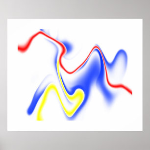 Blue Red Yellow Swirl 1 Poster