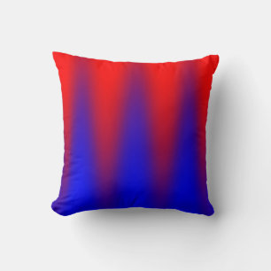 Blue Red Zigzag Ikat Print Cushion