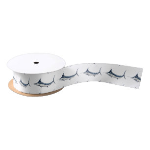 Blue-redbubble Marlin Satin Ribbon