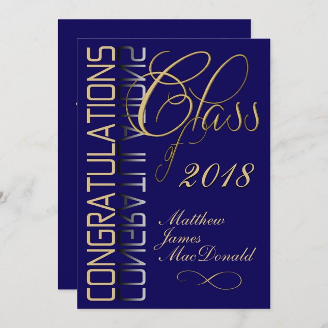 Blue Reflection 2018 Formal Graduation Party Invitation (Front/Back)