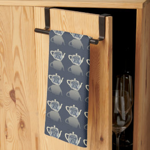 Blue Reflections Teapots Tea Towel