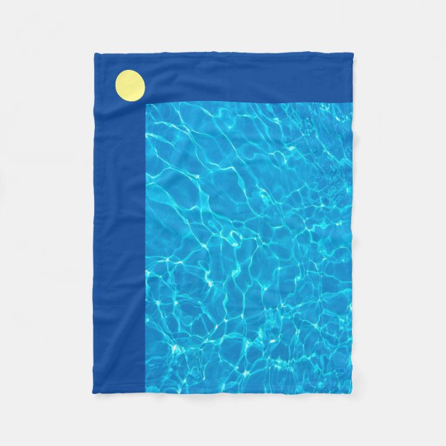 Blue Reflections/Yellow Spot Fleece Blanket (Front)