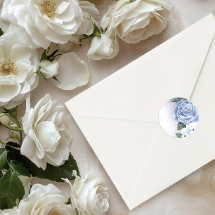 Blue Regency Bridgerton Rose Classic Round Sticker