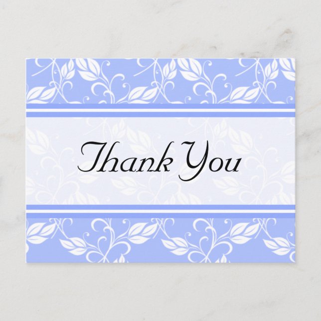 Blue Regency Thank You Postcards (Front)