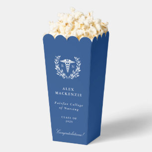 Blue Registered Nurse + Caduceus Graduation Favour Box