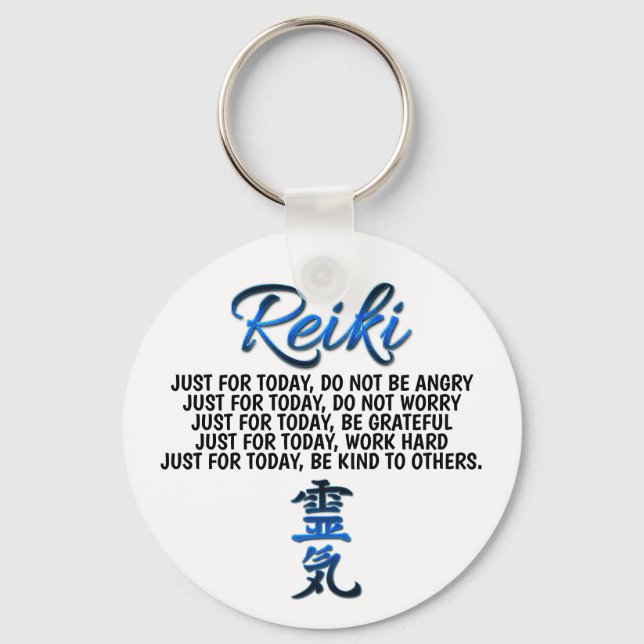 Blue Reiki Principles Keyring (Front)