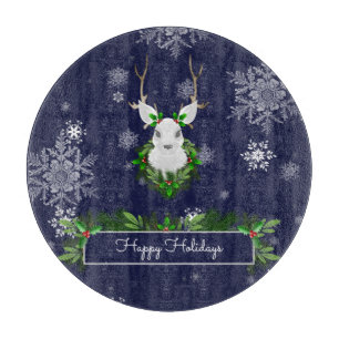 Blue Reindeer Cutting Board