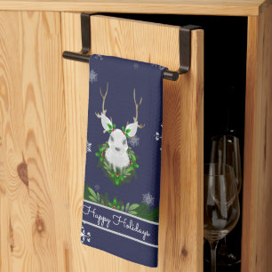 Blue Reindeer Kitchen Towel
