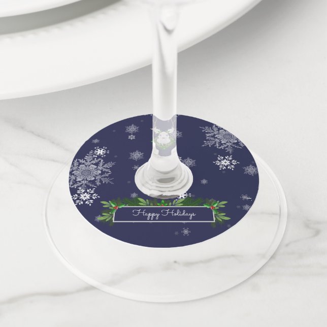 Blue Reindeer Wine Glass Tags (Close Up)
