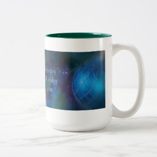 Blue Religious Saying Christmas Ornament Two-Tone Coffee Mug