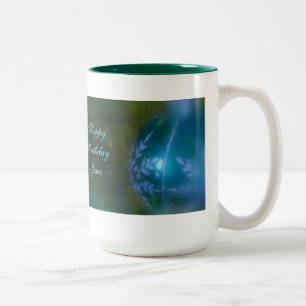 Blue Religious Saying Christmas Ornament Two-Tone Coffee Mug