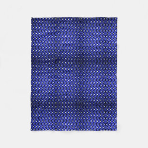 Blue Repeating Geometric Motif Fleece Blanket