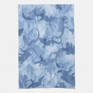 Blue Reptile Camouflage Kitchen Towel