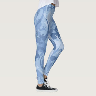 Blue Reptile Camouflage Leggings