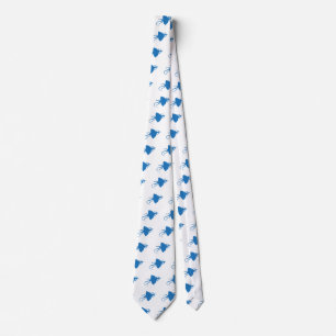 Blue reptile pattern tie
