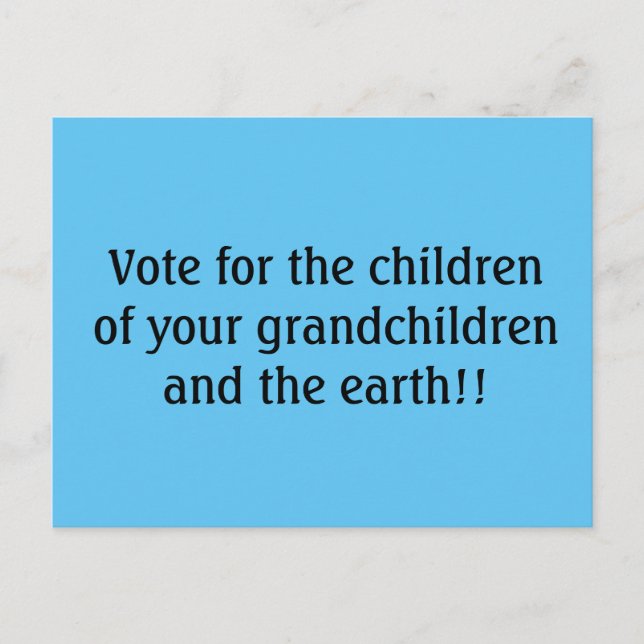 Blue Responsible Voting Election Phrase Saying Postcard (Front)