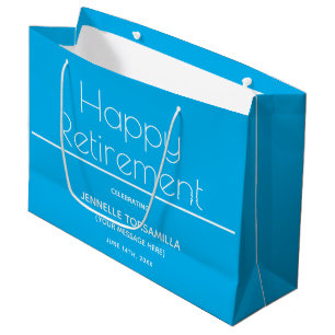 Blue Retirement Party Large Gift Bag