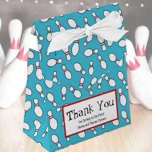 Blue Retro Bowling Theme Party  Favour Box