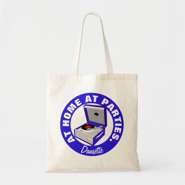 Blue Retro Dansette record player Tote Bag (Front)