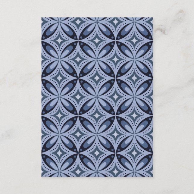 Blue Retro Geometric Pattern Advice Card (Front)